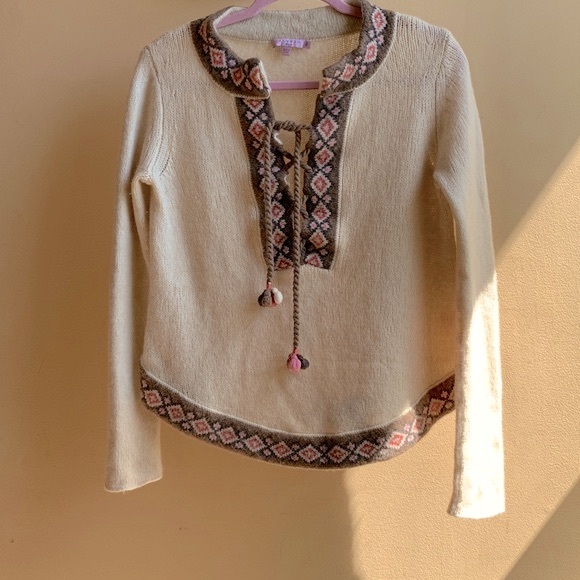 Calypso St. Barth Sweaters - Calypso St. Barth Tami Wool Ivory Camel Hair Sweater Size Small